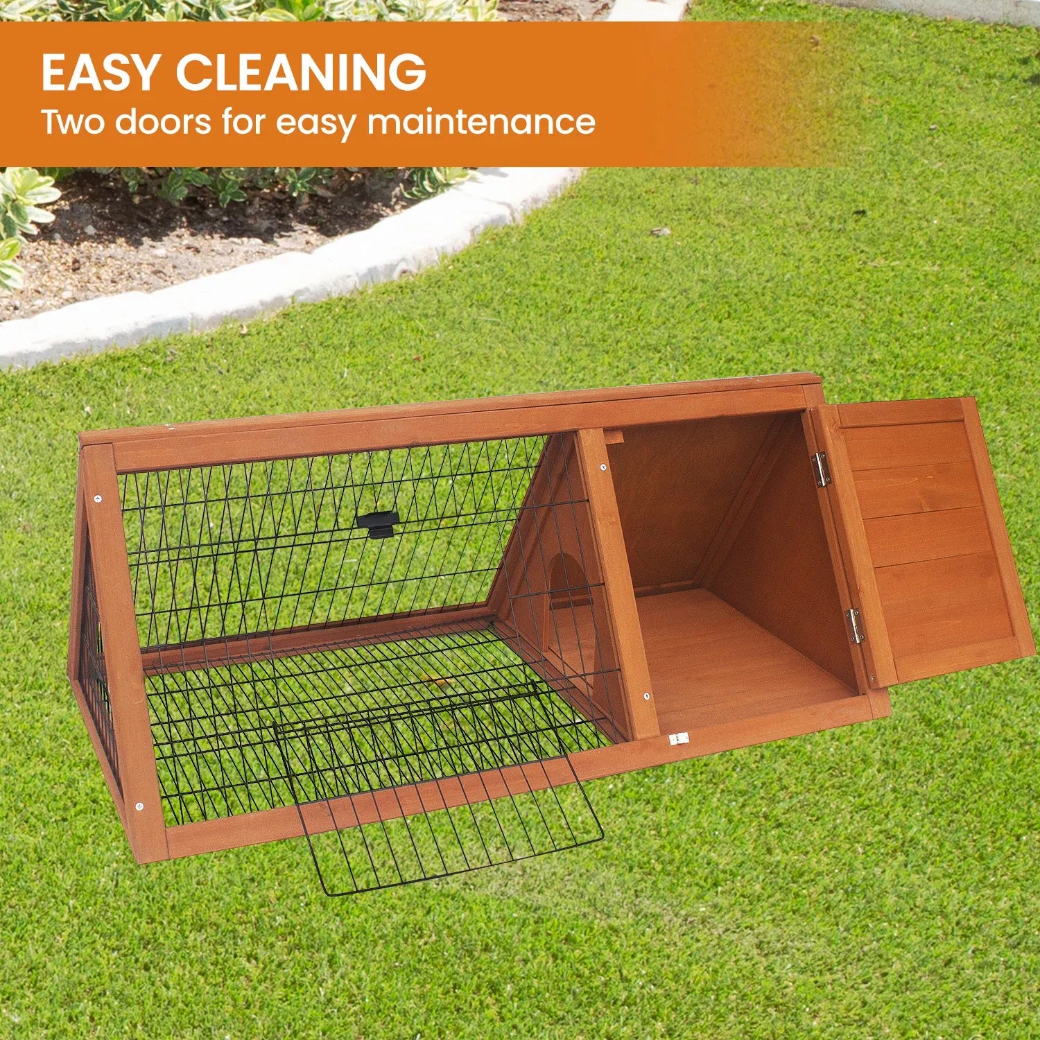 Little Buddies Wooden Triangle Rabbit Animal Hutch - 98cm V240-S0099