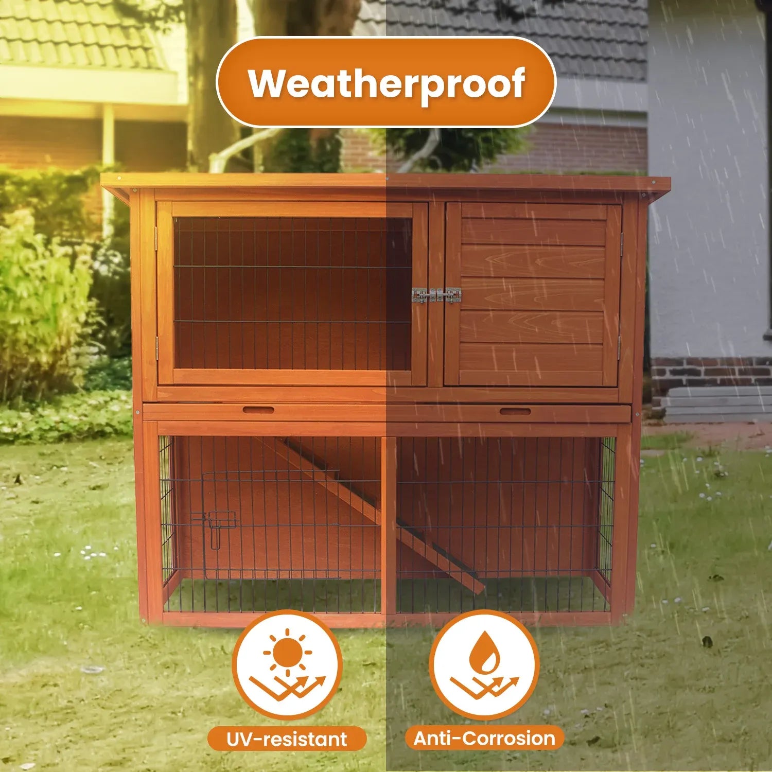 Little Buddies 2-Storey Wooden Pet Rabbit Hutch V240-S0123