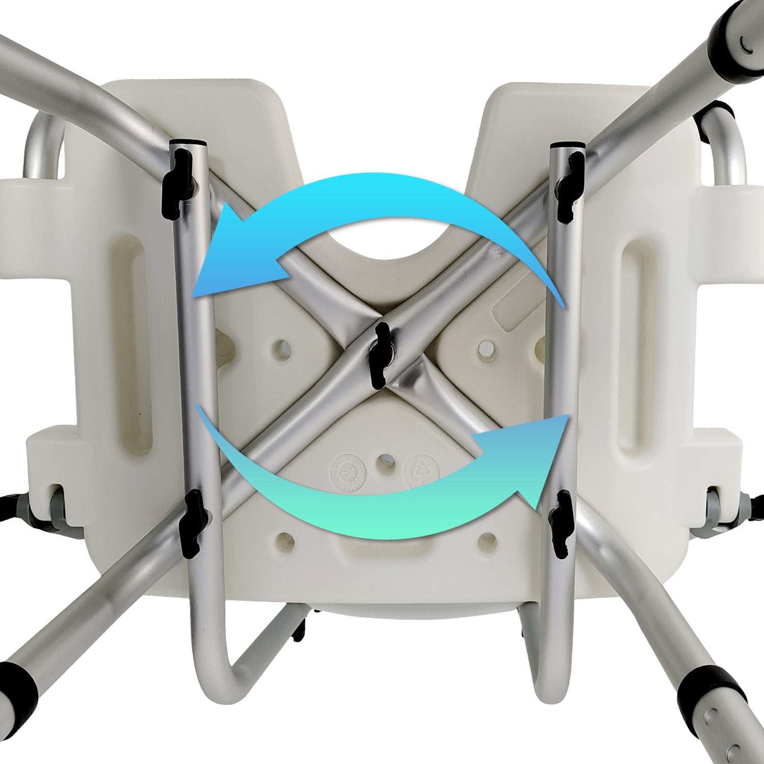 Orthonica Height Adjustable Aluminium Shower Chair With Adjustable Armrests V240-SHC-MAS-040-15L