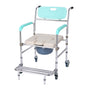 Orthonica Commode Chair With Castors Aluminium Frame Footrest Soft Push Handles V240-SHC-MAS-050-24L
