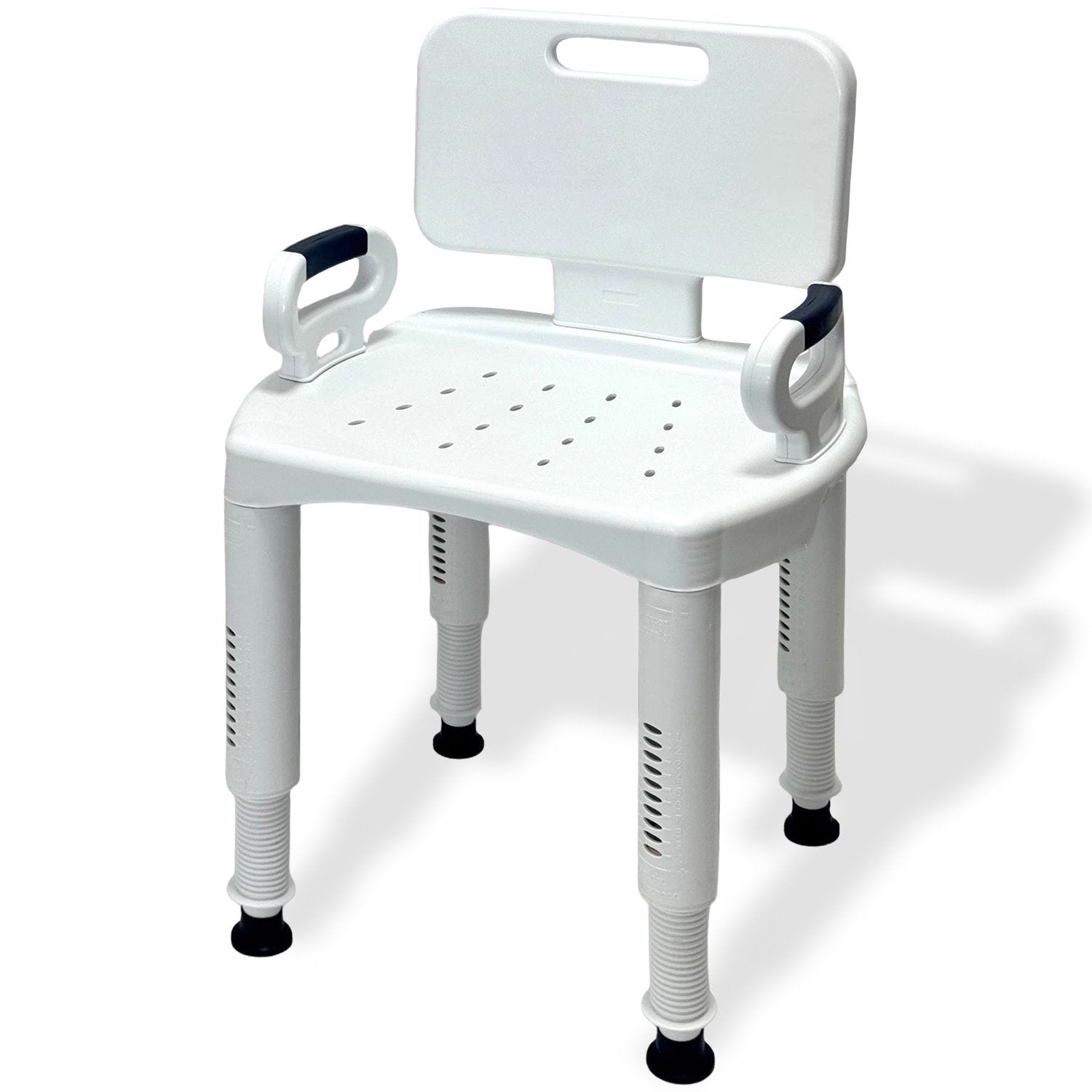 Orthonica Premium Adjustable Shower Chair with Armrests 158kg Capacity V240-SHC-MAS-073-WH