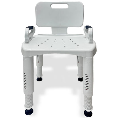Orthonica Premium Adjustable Shower Chair with Armrests 158kg Capacity V240-SHC-MAS-073-WH