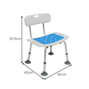 Orthonica Height Adjustable Aluminium Shower Chair With Shower Head Holder V240-SHC-MAS-40-4L-B