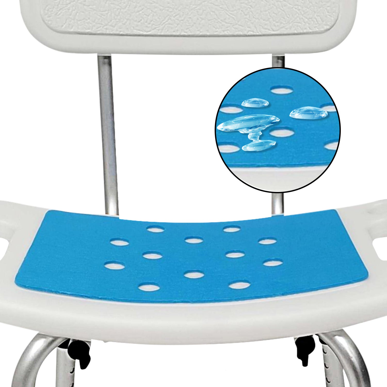 Orthonica Height Adjustable Aluminium Shower Chair With Shower Head Holder V240-SHC-MAS-40-4L-B