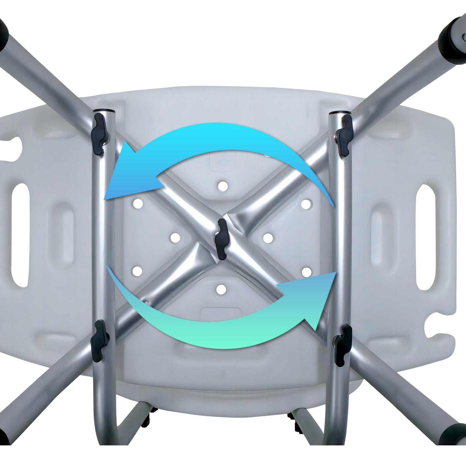 Orthonica Height Adjustable Aluminium Shower Chair With Shower Head Holder V240-SHC-MAS-40-4L-B