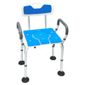 Orthonica Height-Adjustable Aluminium Commode Shower Chair with Armrests Backrest Armrests Soft Stool Seat Aid V240-SHC-MAS-ALU-17L