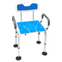 Orthonica Height-Adjustable Aluminium Commode Shower Chair with Armrests Backrest Armrests Soft Stool Seat Aid V240-SHC-MAS-ALU-17L