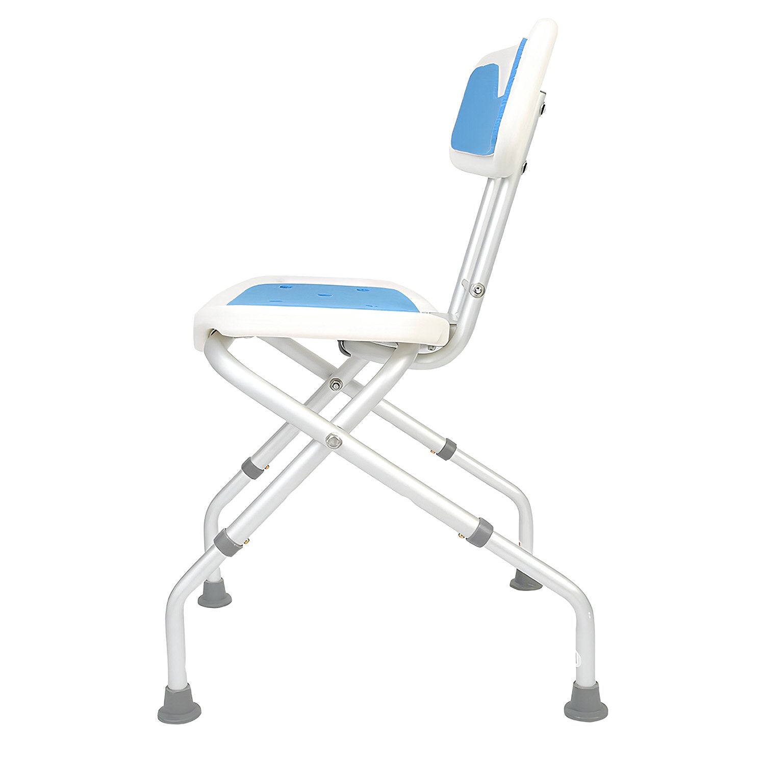 Orthonica Compact & Foldable Commode Shower Chair w/Height Adjustable Aluminium Frame Non Slip Feet HDPE Seat V240-SHC-MAS-ALU-54L