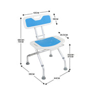 Orthonica Compact & Foldable Commode Shower Chair w/Height Adjustable Aluminium Frame Non Slip Feet HDPE Seat V240-SHC-MAS-ALU-54L