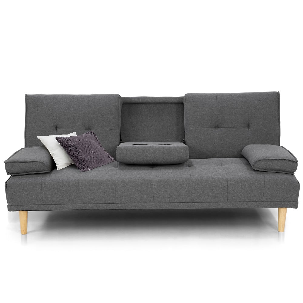 Sarantino Rochester Linen Fabric Sofa Bed Lounge Couch Futon Furniture Suite - Dark Grey V240-SOFA-6111R-LNN-DGY