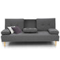Sarantino Rochester Linen Fabric Sofa Bed Lounge Couch Futon Furniture Suite - Dark Grey V240-SOFA-6111R-LNN-DGY