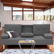 Sarantino Rochester Linen Fabric Sofa Bed Lounge Couch Futon Furniture Suite - Dark Grey V240-SOFA-6111R-LNN-DGY