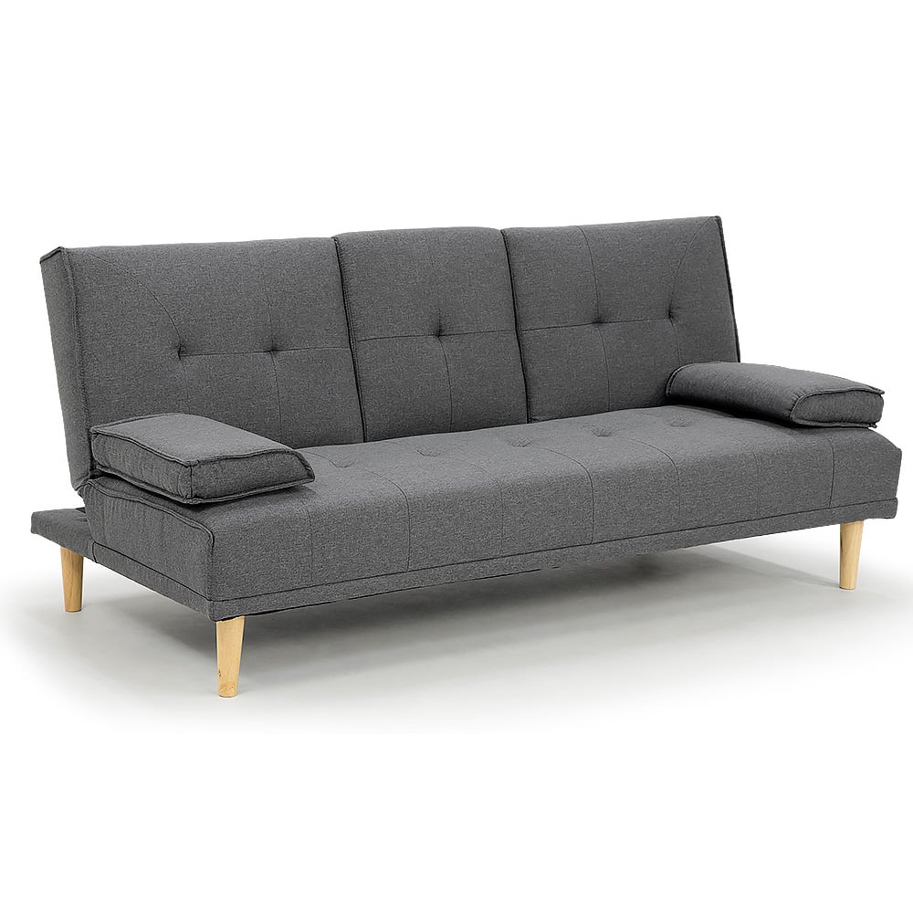 Sarantino Rochester Linen Fabric Sofa Bed Lounge Couch Futon Furniture Suite - Dark Grey V240-SOFA-6111R-LNN-DGY