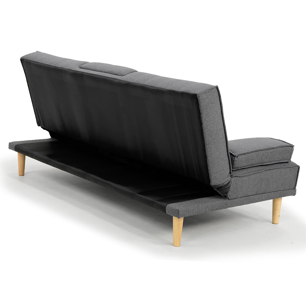 Sarantino Rochester Linen Fabric Sofa Bed Lounge Couch Futon Furniture Suite - Dark Grey V240-SOFA-6111R-LNN-DGY