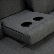Sarantino Rochester Linen Fabric Sofa Bed Lounge Couch Futon Furniture Suite - Dark Grey V240-SOFA-6111R-LNN-DGY