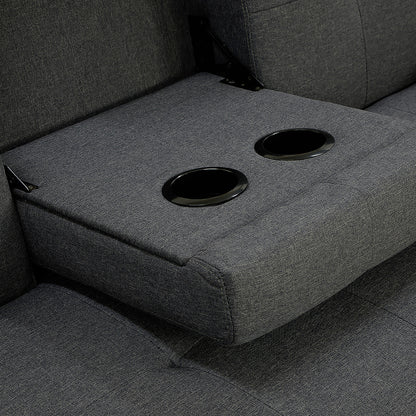 Sarantino Rochester Linen Fabric Sofa Bed Lounge Couch Futon Furniture Suite - Dark Grey V240-SOFA-6111R-LNN-DGY