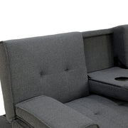 Sarantino Rochester Linen Fabric Sofa Bed Lounge Couch Futon Furniture Suite - Dark Grey V240-SOFA-6111R-LNN-DGY