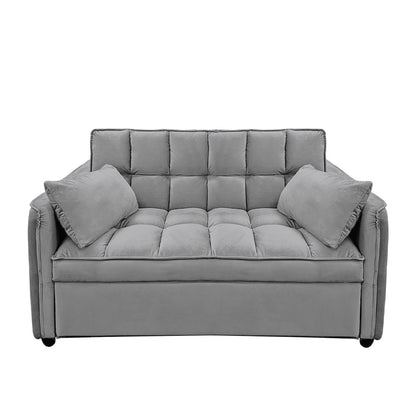 Sarantino Quincy 2-Seater Velvet Sofa Bed in Dark Grey with Wooden Frame and Tufted Design V240-SOFA-7006-VEL-DGY