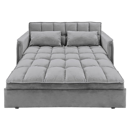 Sarantino Quincy 2-Seater Velvet Sofa Bed in Dark Grey with Wooden Frame and Tufted Design V240-SOFA-7006-VEL-DGY