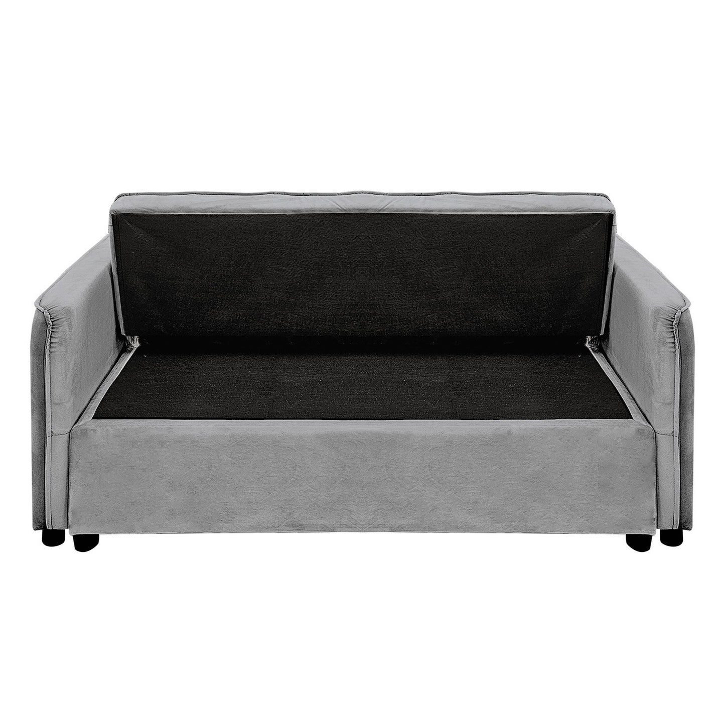 Sarantino Quincy 2-Seater Velvet Sofa Bed in Dark Grey with Wooden Frame and Tufted Design V240-SOFA-7006-VEL-DGY