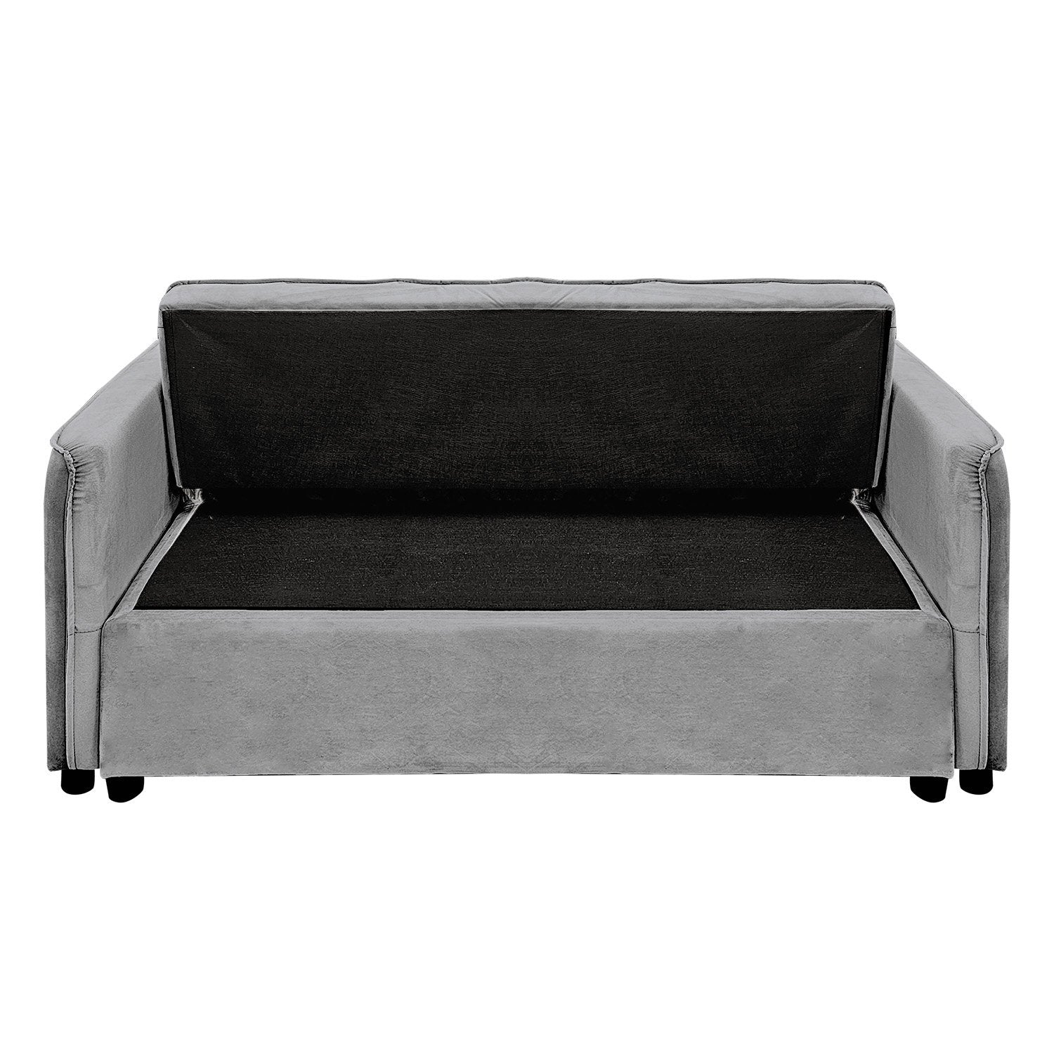 Sarantino Quincy 2-Seater Velvet Sofa Bed in Dark Grey with Wooden Frame and Tufted Design V240-SOFA-7006-VEL-DGY