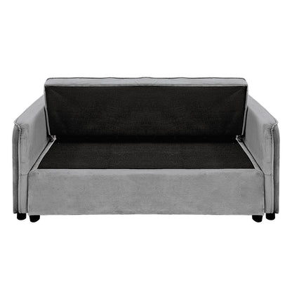 Sarantino Quincy 2-Seater Velvet Sofa Bed in Dark Grey with Wooden Frame and Tufted Design V240-SOFA-7006-VEL-DGY