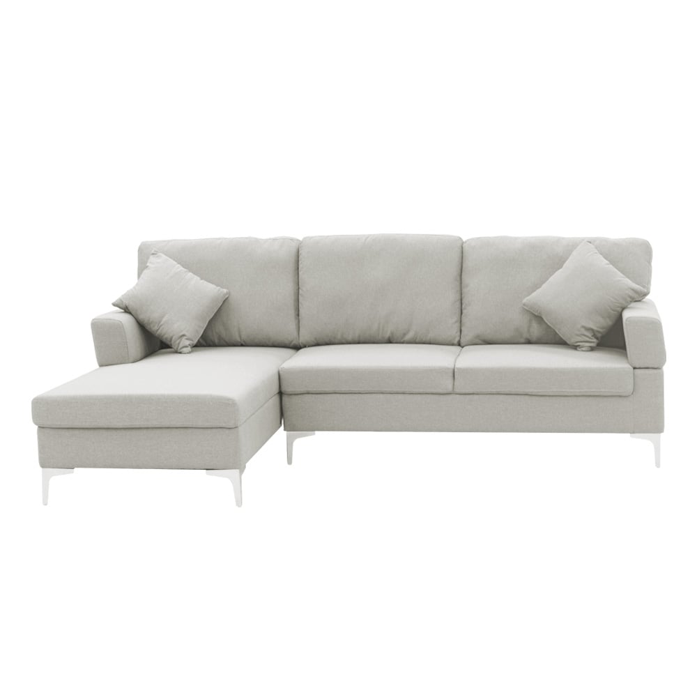 Sarantino Linen Corner Sofa Couch Lounge L-shape W/right Chaise Seat Light Grey V240-SOFA-8253-LNN-GY-R