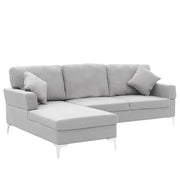 Sarantino Linen Corner Sofa Couch Lounge L-shape W/right Chaise Seat Light Grey V240-SOFA-8253-LNN-GY-R