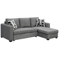 Sarantino Fontana Pullout Sofa Bed with Storage Chaise Lounge - Grey V240-SOFA-M084-LNN-GY