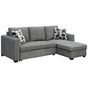 Sarantino Fontana Pullout Sofa Bed with Storage Chaise Lounge - Grey V240-SOFA-M084-LNN-GY