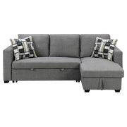 Sarantino Fontana Pullout Sofa Bed with Storage Chaise Lounge - Grey V240-SOFA-M084-LNN-GY