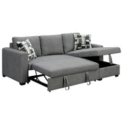 Sarantino Fontana Pullout Sofa Bed with Storage Chaise Lounge - Grey V240-SOFA-M084-LNN-GY