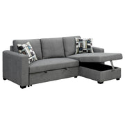 Sarantino Fontana Pullout Sofa Bed with Storage Chaise Lounge - Grey V240-SOFA-M084-LNN-GY