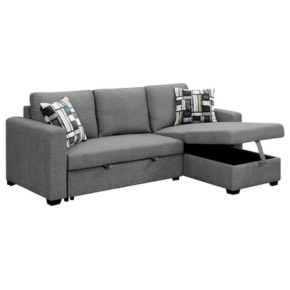 Sarantino Fontana Pullout Sofa Bed with Storage Chaise Lounge - Grey V240-SOFA-M084-LNN-GY