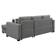 Sarantino Fontana Pullout Sofa Bed with Storage Chaise Lounge - Grey V240-SOFA-M084-LNN-GY