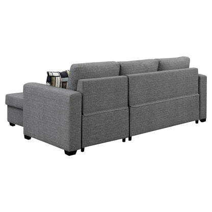 Sarantino Fontana Pullout Sofa Bed with Storage Chaise Lounge - Grey V240-SOFA-M084-LNN-GY