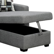 Sarantino Fontana Pullout Sofa Bed with Storage Chaise Lounge - Grey V240-SOFA-M084-LNN-GY