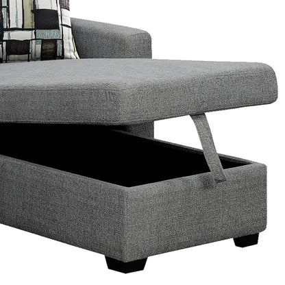 Sarantino Fontana Pullout Sofa Bed with Storage Chaise Lounge - Grey V240-SOFA-M084-LNN-GY