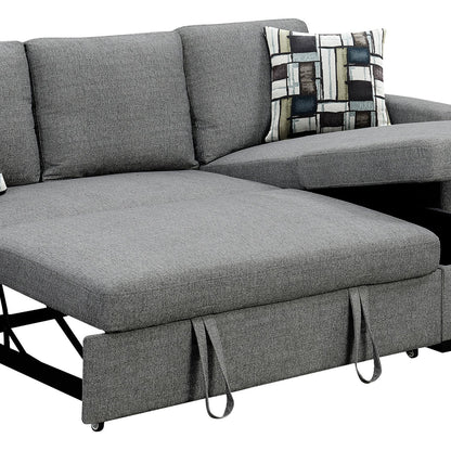 Sarantino Fontana Pullout Sofa Bed with Storage Chaise Lounge - Grey V240-SOFA-M084-LNN-GY