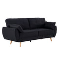 Sarantino 3 Seater Modular Linen Fabric Sofa Bed Couch Futon Suite - Black V240-SOFA-M1910-LNN-BK