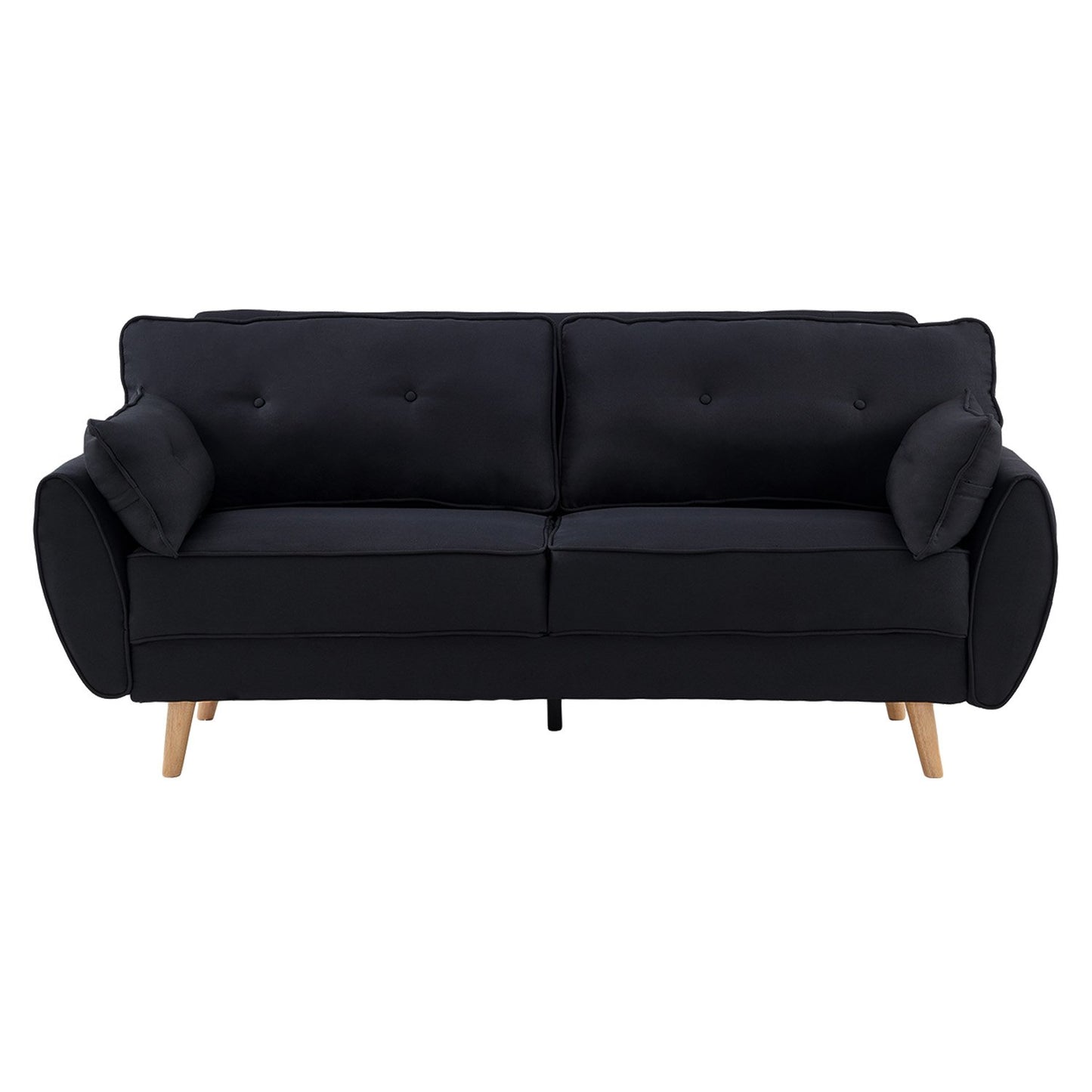 Sarantino 3 Seater Modular Linen Fabric Sofa Bed Couch Futon Suite - Black V240-SOFA-M1910-LNN-BK