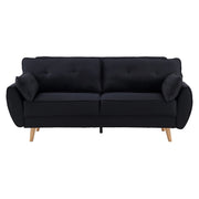 Sarantino 3 Seater Modular Linen Fabric Sofa Bed Couch Futon Suite - Black V240-SOFA-M1910-LNN-BK