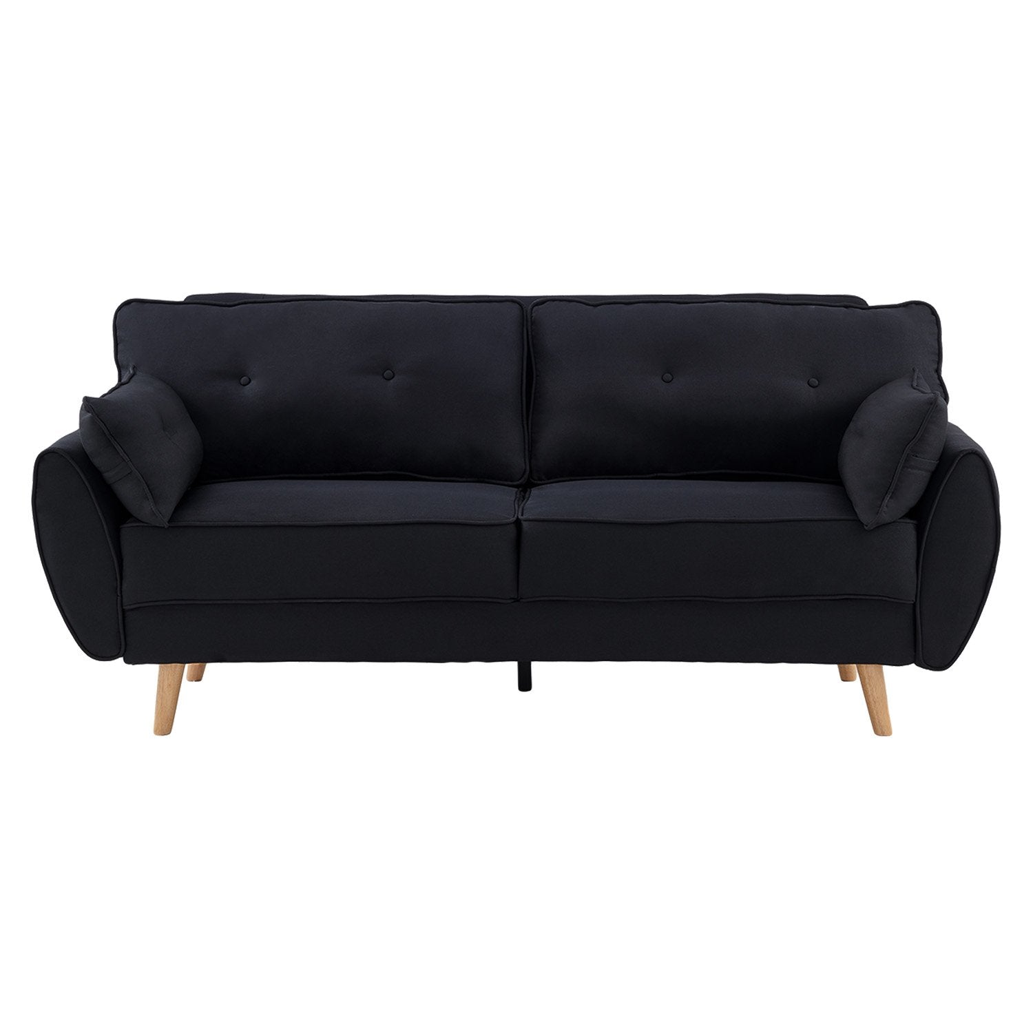Sarantino 3 Seater Modular Linen Fabric Sofa Bed Couch Futon Suite - Black V240-SOFA-M1910-LNN-BK
