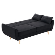 Sarantino 3 Seater Modular Linen Fabric Sofa Bed Couch Futon Suite - Black V240-SOFA-M1910-LNN-BK