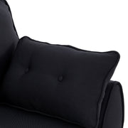Sarantino 3 Seater Modular Linen Fabric Sofa Bed Couch Futon Suite - Black V240-SOFA-M1910-LNN-BK