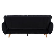 Sarantino 3 Seater Modular Linen Fabric Sofa Bed Couch Futon Suite - Black V240-SOFA-M1910-LNN-BK