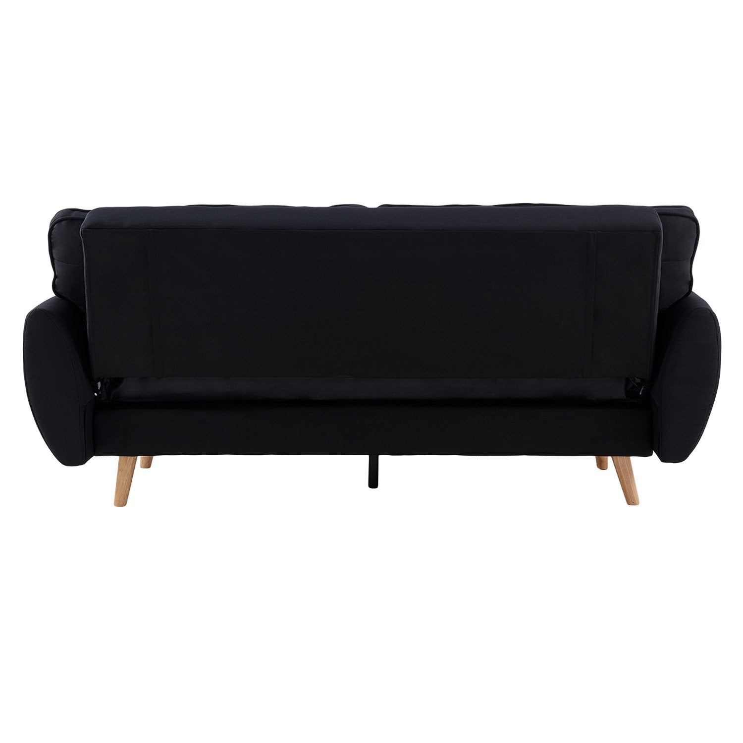 Sarantino 3 Seater Modular Linen Fabric Sofa Bed Couch Futon Suite - Black V240-SOFA-M1910-LNN-BK
