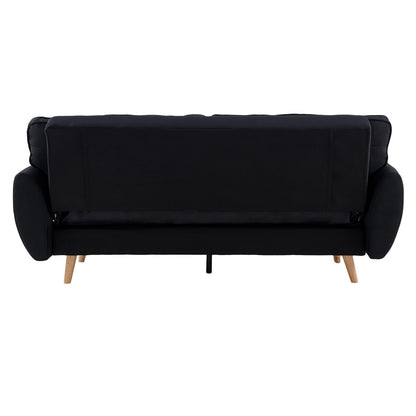 Sarantino 3 Seater Modular Linen Fabric Sofa Bed Couch Futon Suite - Black V240-SOFA-M1910-LNN-BK