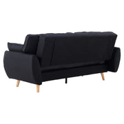 Sarantino 3 Seater Modular Linen Fabric Sofa Bed Couch Futon Suite - Black V240-SOFA-M1910-LNN-BK