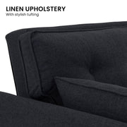 Sarantino 3 Seater Modular Linen Fabric Sofa Bed Couch Futon Suite - Black V240-SOFA-M1910-LNN-BK